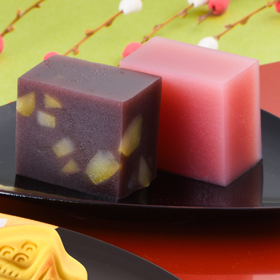 迎春菓（栗羊羹・紅羊羹 半棹各1本）